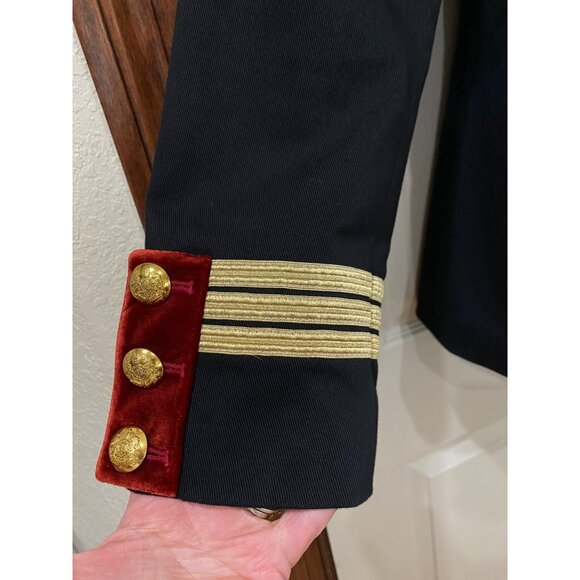 New Ralph Lauren Medium Black Red Velvet Military Equestrian Hussar Jacket S 16 - Picture 10 of 15